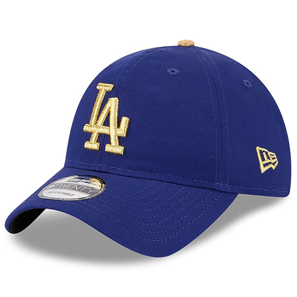 New Era 9TWENTY Los Angeles Dodgers 2025 Gold Collection Strapback Cap, Royal Blue, Low Crown. Imported.