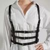 Punk Waist Belt Women Halloween Leather Skinny Body Adjustable Belts with Alloy Buckle for Party Night Club Waist Slim