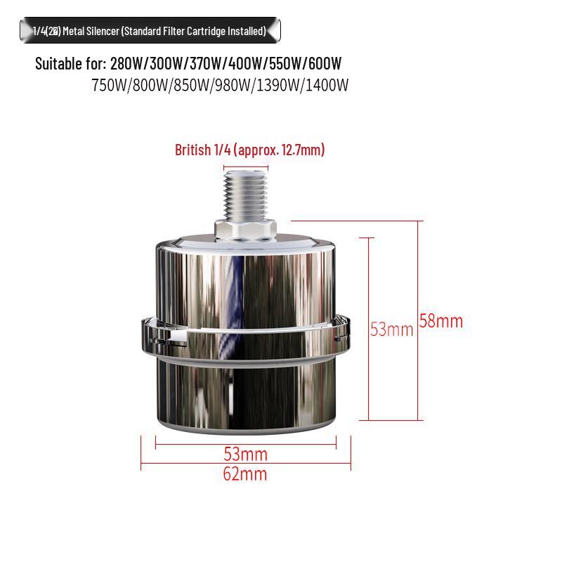 Oil-Free Silent Air Compressor Vacuum Pump Muffler Filter