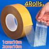 4Rolls Super Traceless Double Sided Tape Strong Adhesion Heat Resistant Cloth Base Tape High Viscosity Translucent