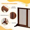 Dog Gate Freestanding Adjustable Safety Gate with Feet 113-166 x 71 cm Wood for Stairs, Doors, Kitchen, Hallway, 3 Panels, Brown