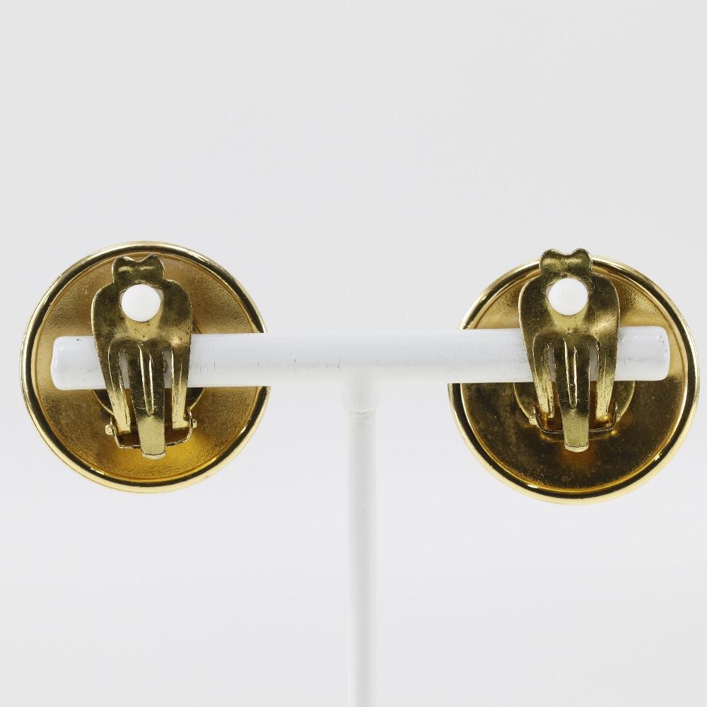 Hermes Horn Earring Plated Gold 16.3g Women Used