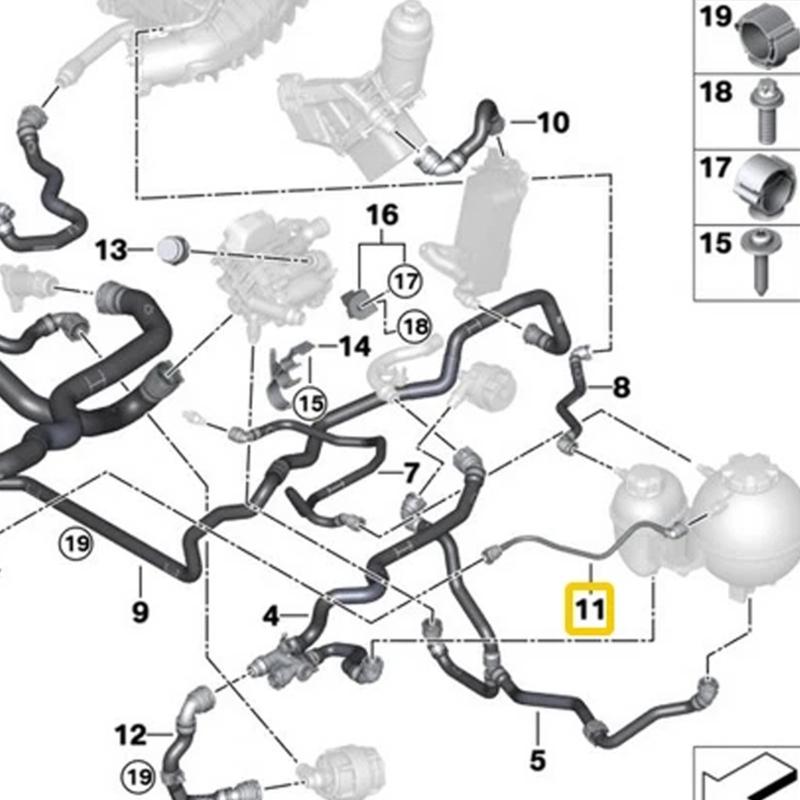 Coolant Hose for G01 G02 G08 17127535527 Replacement Intercooler Expansion Tank Radiator Pipe Automotive Accessories