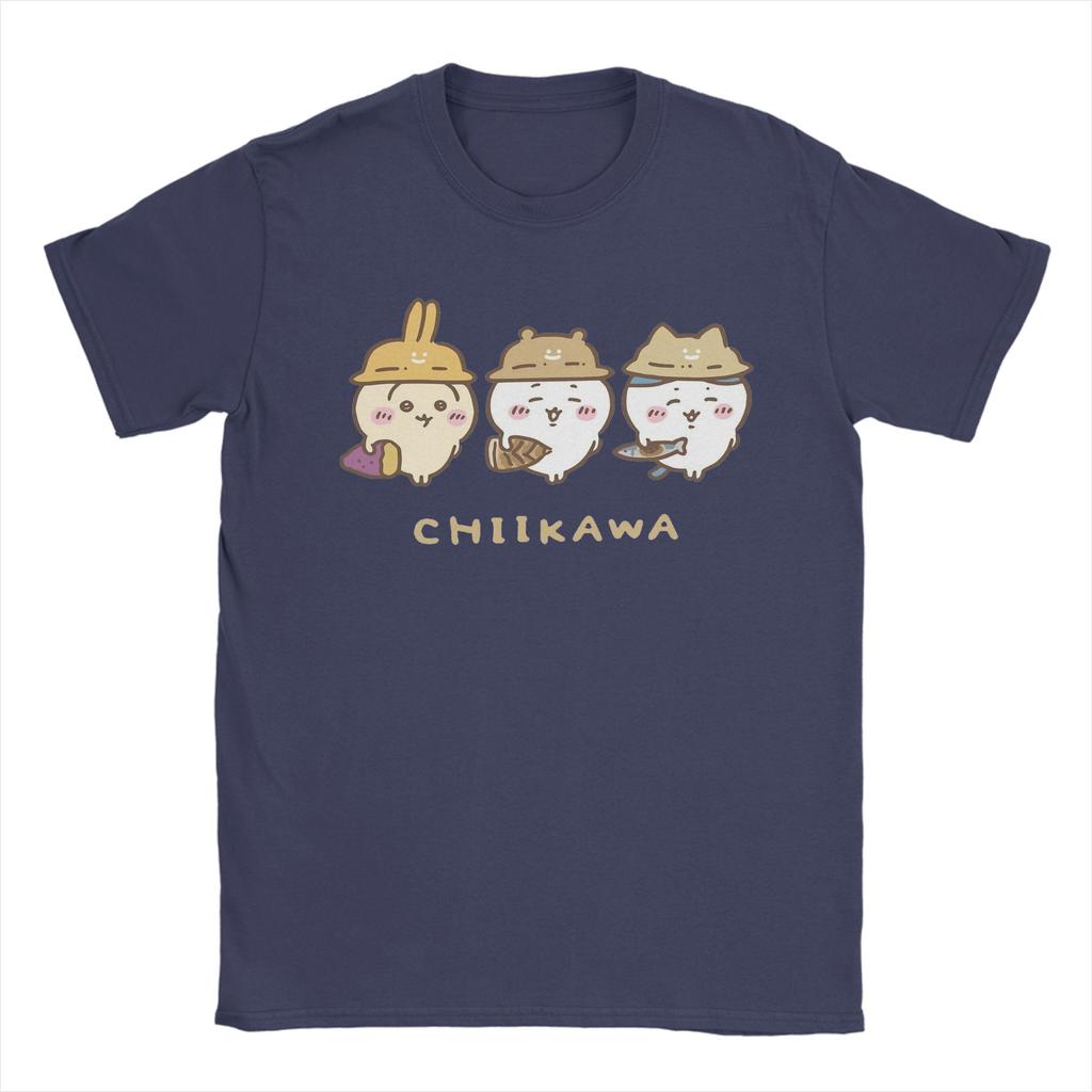 Men Chiikawas Hachiware Usagi Cute Kawaii T Shirts Cotton Clothing Leisure Short Sleeve O Neck Tee Shirt Summer TShirt