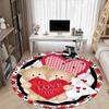 1pc Teddy Bear Love Heart Carpet for Office Non-Slip, Round Carpet, Soft & Comfortable, Carpet for Office, Lightweight Round Floor Mat
