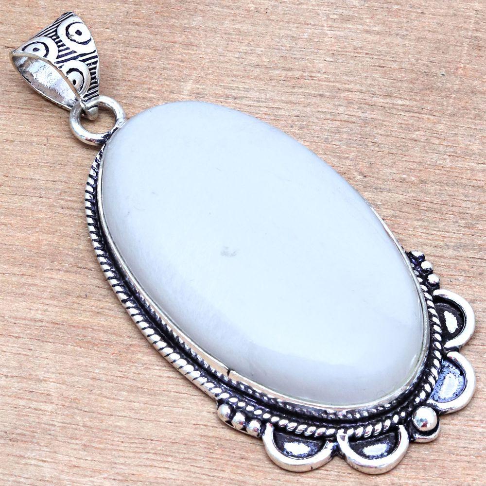 Pendant Scolecite Gemstone Handmade Mother's Day Gift Silver Jewelry 2.25"