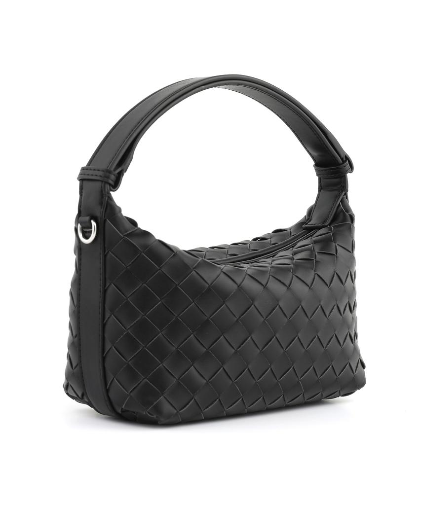 Monsac Trésé Weaving Tote Shoulder Crossbody Bag Black Ap12-2690-Bk