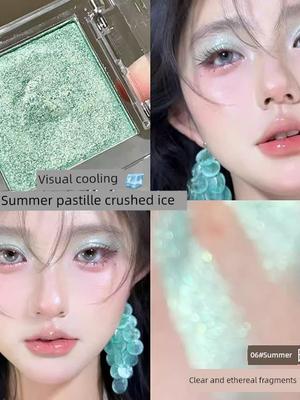 Summer Green Apple Eye Makeup Mint Green Monochrome Eye Shadow Plate Pearl Thin and Glittering Flash Green Small Smoky Super Fire Makeup