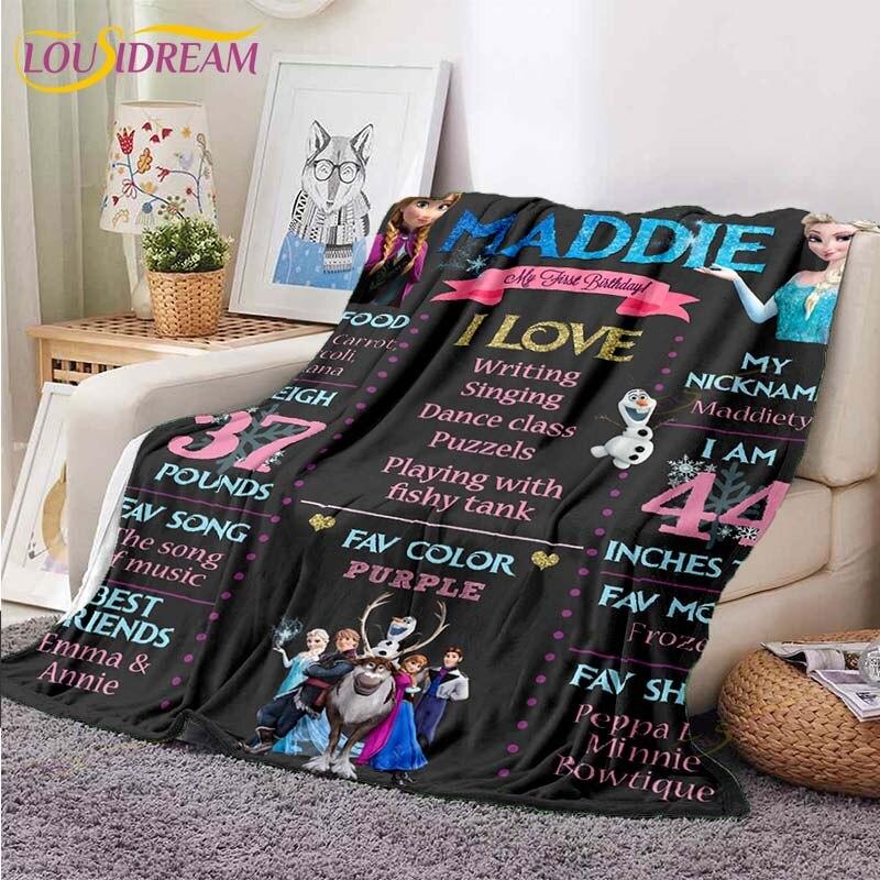 3D Cartoon Frozen Blanket Ultra Lightweight Soft Plush Flannel Throws Blanket for Sofa Bed Couch Best Office Gifts