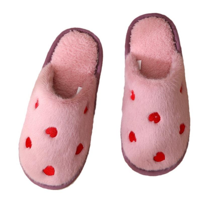 Cotton Slippers Women's Autumn and Winter New Indoor Cotton Mop Home Fleece Warm Soft Bottom Love Fluffy Slippers