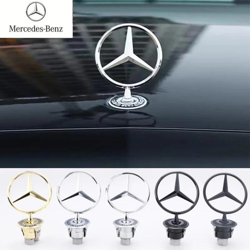 Zinc Alloy Car Front Hood Emblem Bonnet Label Badge Decal Sticker Mercedes Benz W204 W210 W220 W212 C180 C200 C E S Class FB1