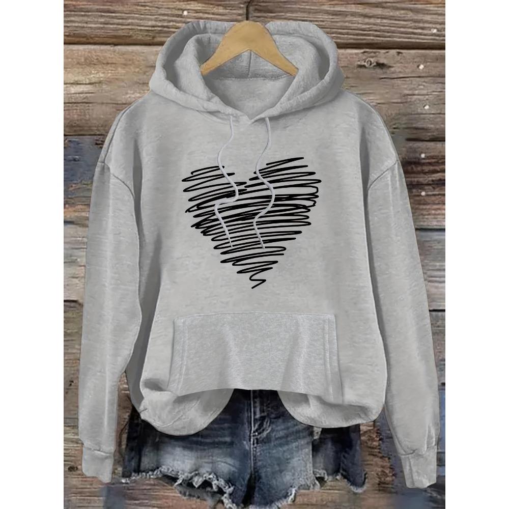 Women's Long-Sleeved Hooded Sweatshirt Loose Casual Printed Autumn Winter Fashion