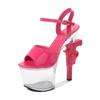 Fashion 17.5cm Super High Heel Sandals Sexy Waterproof Shallow Mouth Thin Heel Back Hollow Pole Dance Stripper Sandals 35-43 NEW