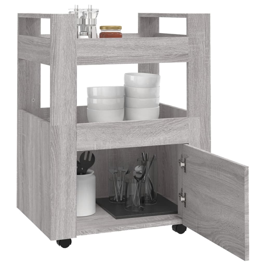 Kitchen Trolley Grey Sonoma 60 x 45 x 80 cm Engineered Wood
