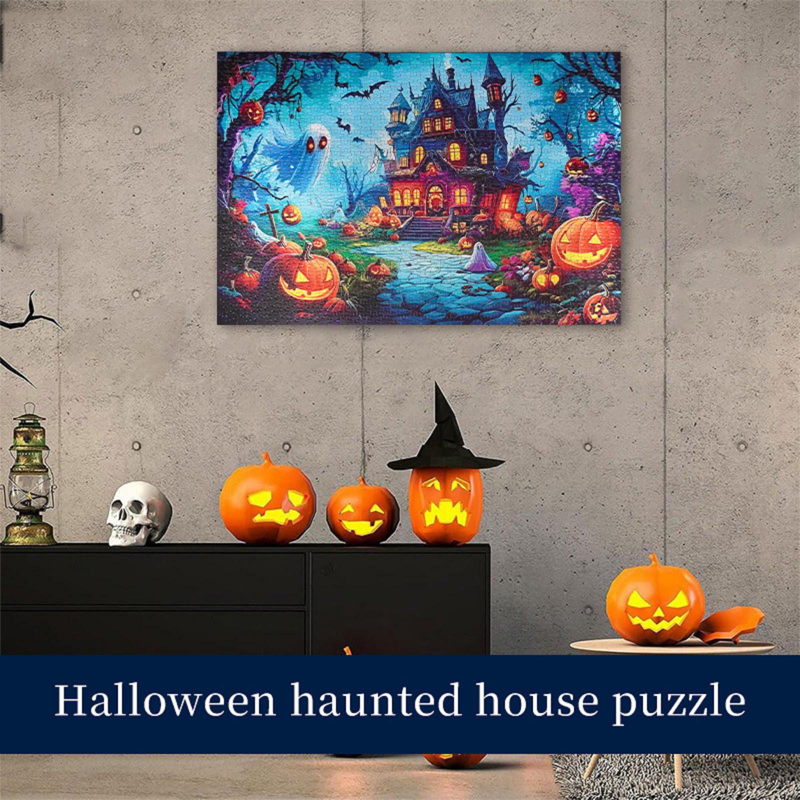

3mm Halloween Haunted House Puzzle Challenging Puzzle 1000 Pieces Paper Puzzle Wall Decoration Painting One Size