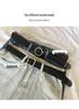 Unisex Korean Style Canvas Belt with Elastic Waistband and Pin Buckle