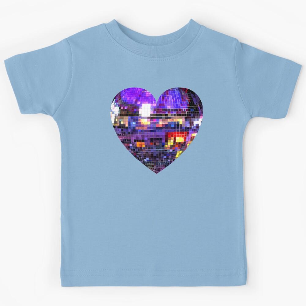 Purple Disco Ball Heart Kids T-Shirt 170
