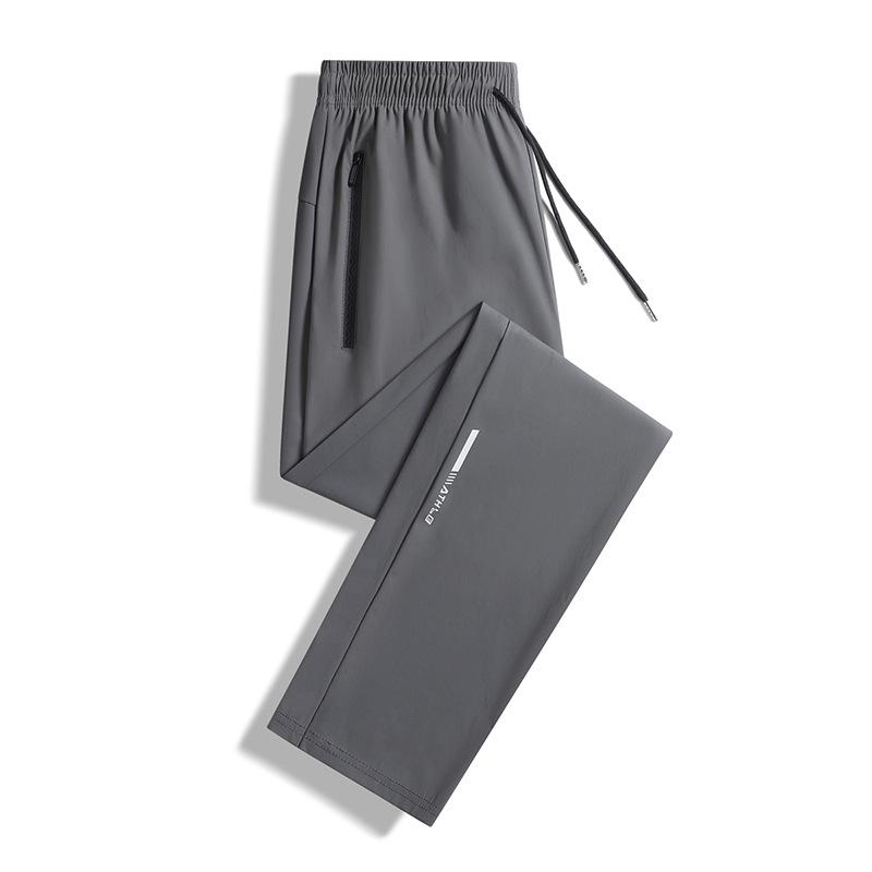 Męskie oddychające, szybkoschnące, jedwabne spodnie sportowe Ice Silk – elastyczne, lekkie, chłodne i swobodne, duże rozmiary