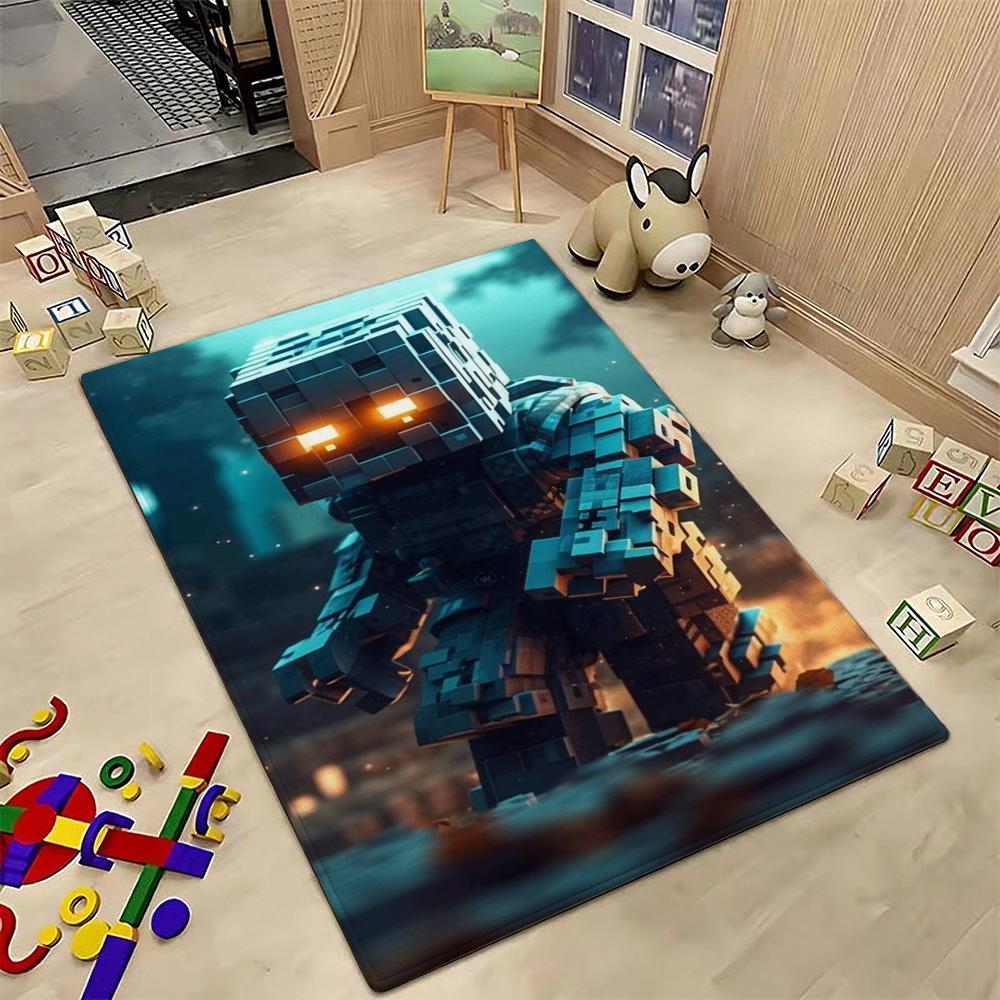 Minecraft Blocky Survival Adventure Printed Rug Durable Stainresistant Carpet For Bedroom Study Home Decor Holiday Gift