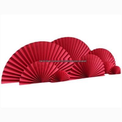 Ventaglio Pieghevole Origami Rosso Semicircolare per Matrimoni, Fotografia e Esposizioni