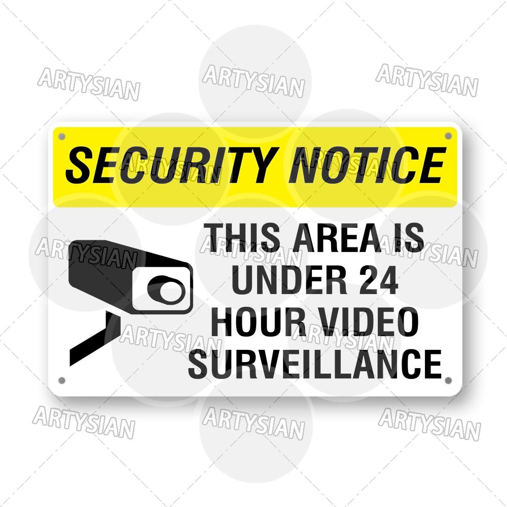 CCTV Surveillance Metal Sign Shop Security Plaque Camera Monitoring Shoplifting Warning Crime Deterren Safety Alert 24-Hour