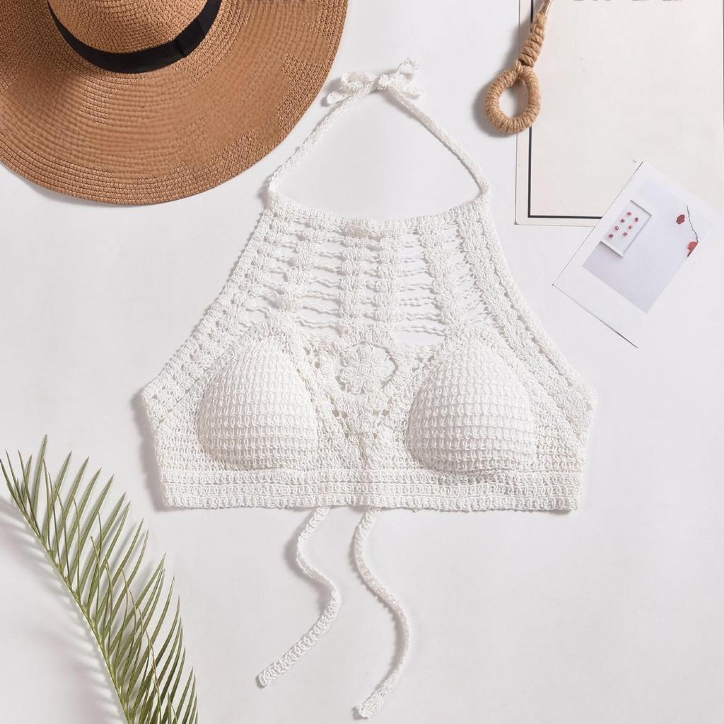 Bohemian Neck Vest Short Off-shoulder Straps Chest Pad Top Backless Hollow Tube Top Embroidery