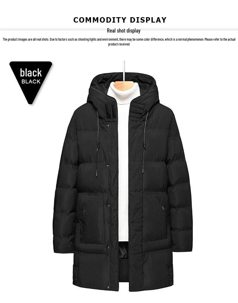 Plus Size Men's Mid-Length Thickened Winter Cotton Jacket