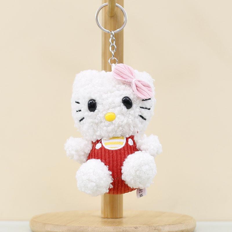 Charming Small Cat Plush Keychain Sweet Kitten Toy Bag Pendant Stuffed Doll Red Cat
