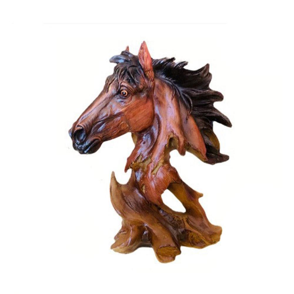 Luxury Simulation Animal Statue Retro Miniatures Figurine Sculpture Tiger Lion Head Ornament  Prop