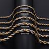 2/3/4/5/6mm Wide Twist Rope Chain Necklace Stainless Steel Choker for Women Men Metal Jewelry Accessories 5 Colors 16 To 30 Inch