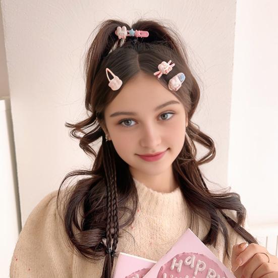 5 Stück Mädchen Haarspange Cartoon Hase Stern Dekor Haarspange Keine Kopfhaut Seitenpony Haarspange Kindliche Haaraccessoires