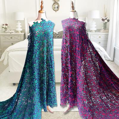 Water-soluble Lace Full Accessories, Milk Silk Two-color Embroidery Fabric, Three-dimensional Hollow Embroidery Cloth, Heavy Industry Yarn-dyed