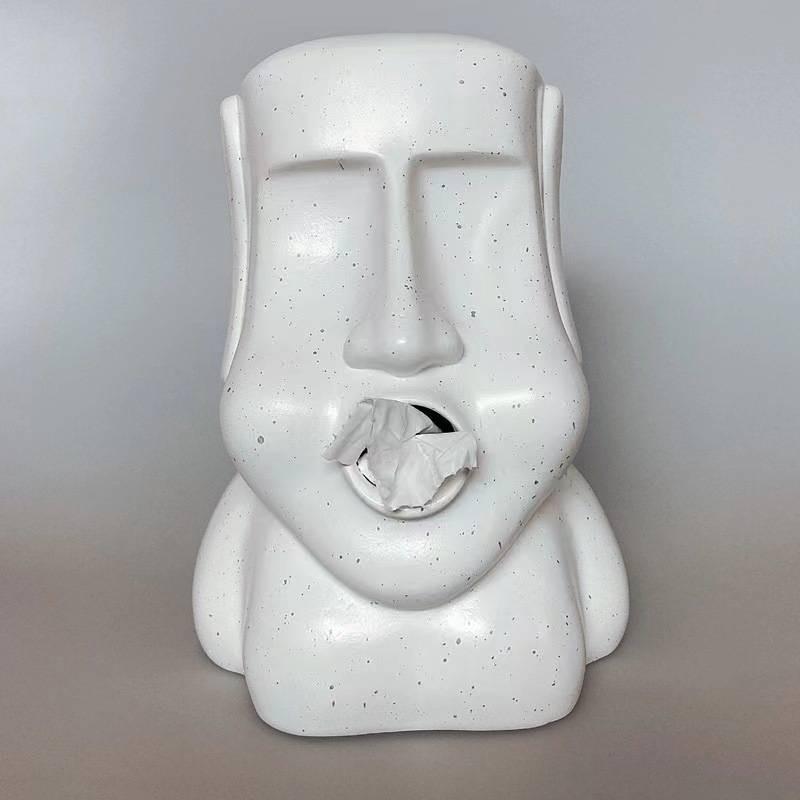 Box Tissue Moai Creative Table Living Room Fun Easter Household Supplies Storage
