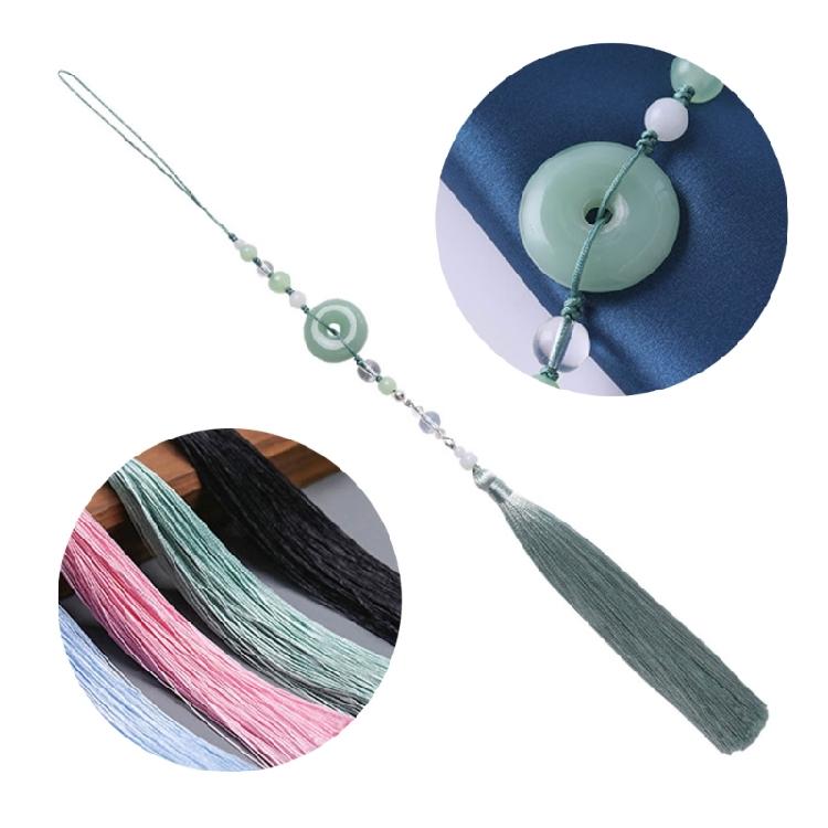 Chinesischer Hanfu Anhänger Retro Quasten Taillenanhänger Imitation Jade Kleidungsschmuck