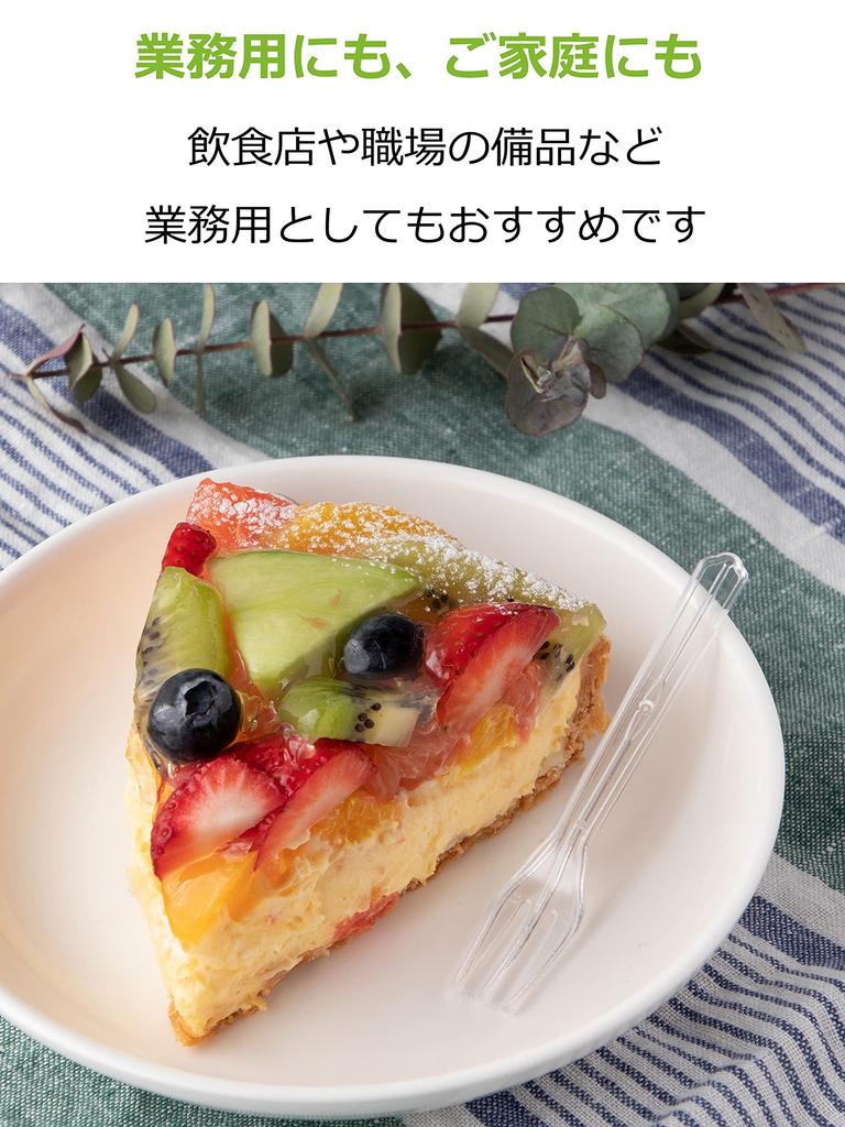 Strix Design Mini Disposable Forks, Made In Japan, 100 Pieces, 10cm Clear, Large Capacity, for Tasting Desserts, Cafes, Restaurants, and Commercial