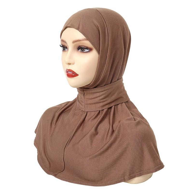 Sofort Jersey Hijab Unterkappe Hijabs Für Frau Muslimische Frauen Hijab Kappe Vollabdeckung Druckknopf Kopftücher Schal Islam Turban