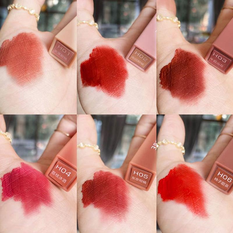 Herorange Velvet Matte Lip Gloss Glaze Waterproof Long-Lasting Liquid Lipsticks Tint Silky Texture Pigment Cosmetics