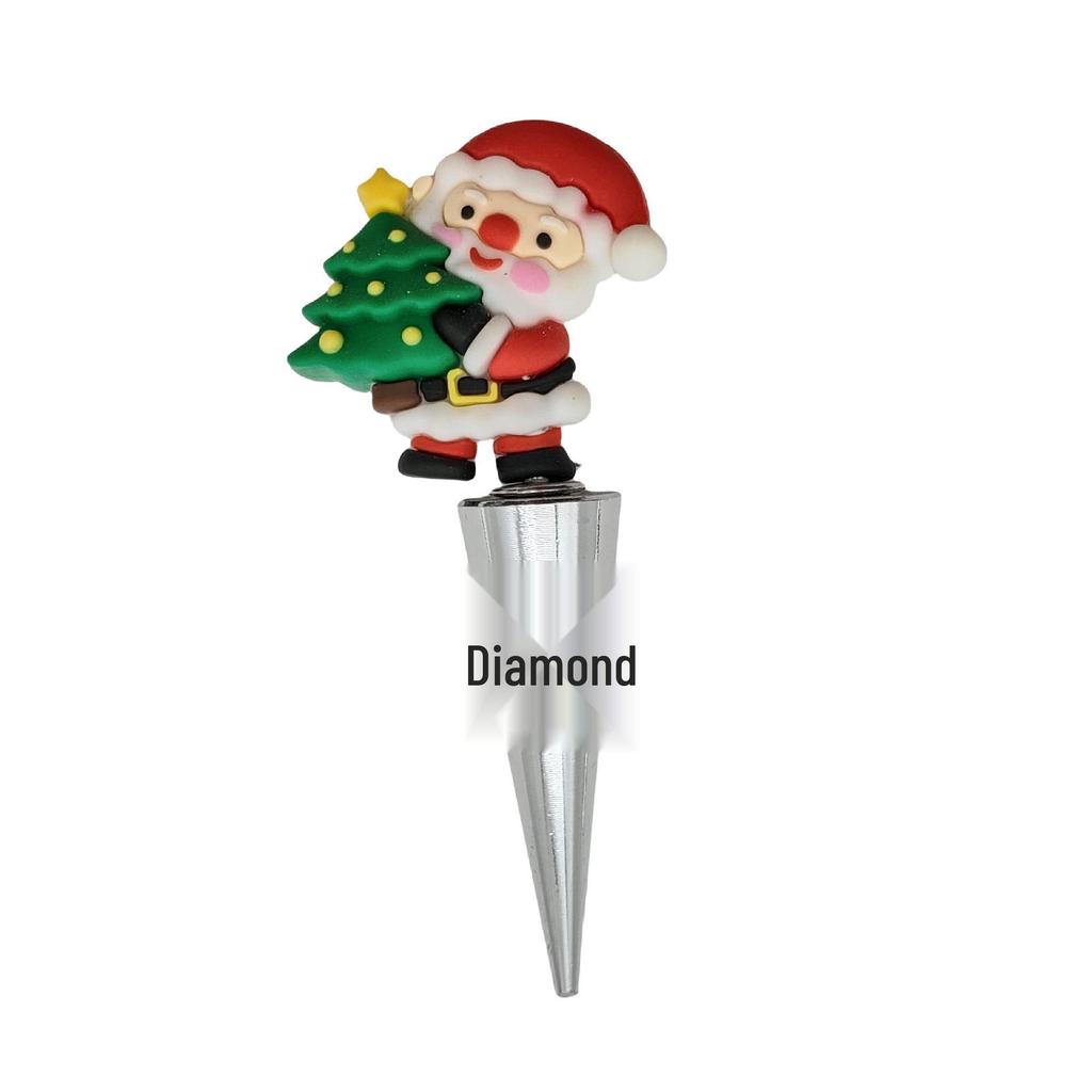 PVC Christmas Wine Stoppers - Green Christmas Tree, Snowman, Candy Cane, Reindeer, Santa Claus, Wreath for Glass Bottles