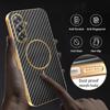 For Samsung Galaxy A26 5G Phone Case Carbon Fiber Textured Electroplated TPU Back Cover
