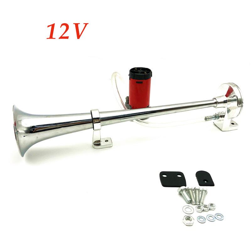 

Автомобильный воздушный звуковой сигнал, 17 дюймов, 150 дБ, громкий, 12 В, 24 В, 180 Гц, одиночный трубный компрессор Bocina для грузовых автомобилей, автомобилей, воздушный звуковой сигнал 12V-Red