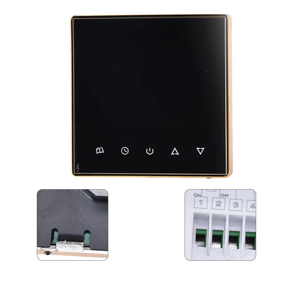 Smart Thermostat Multifunction Programmable Thermostat for Air Conditioner Water Heating Underfloor Heating AC220V Gold