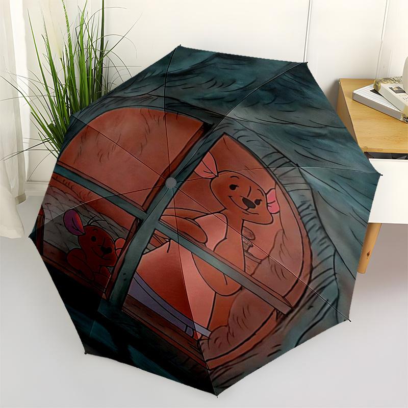 

Winnie and friends Themed Travel Umbrella-8 Ribs Automatic Opening and Closing, Portable Folding Design, Compact and Stylish Umbrella