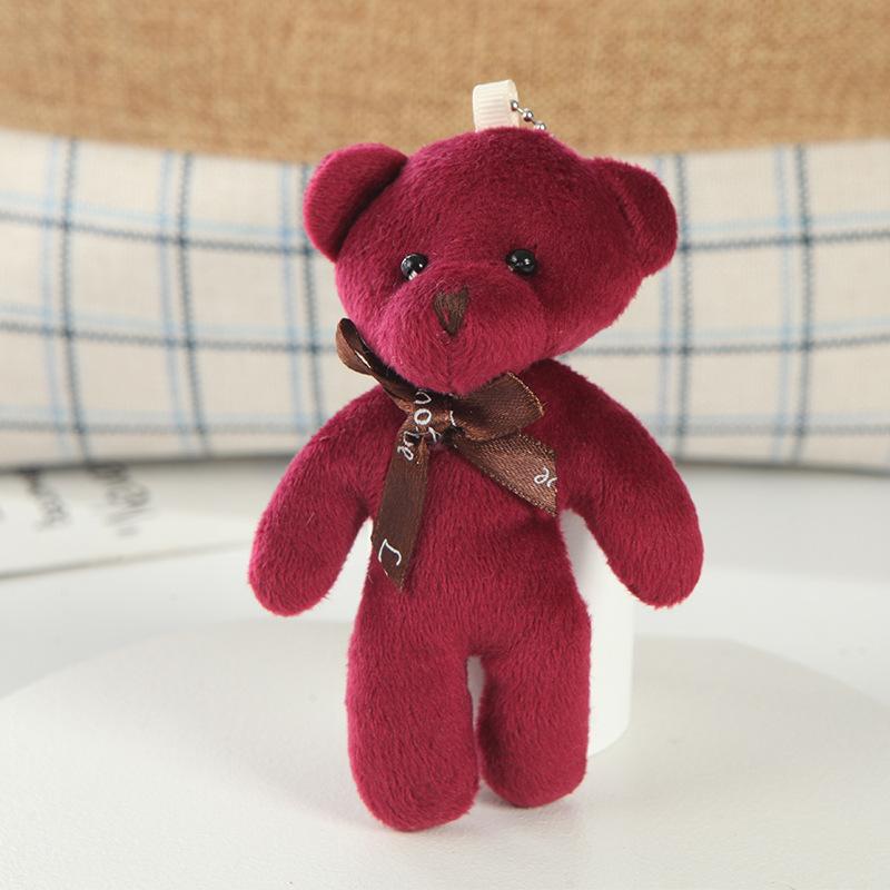 12cm Bear Plush Toys Mini Teddy Bear Dolls Small Gift for Party Wedding Present Pendant Cute Teddy Doll keychain gifts