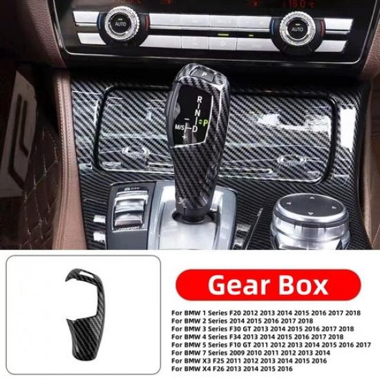Carbon Fiber Gear Shift Knob Cover For Trim BMW F30 F20 F10 F15 F25 X3 X4 320i