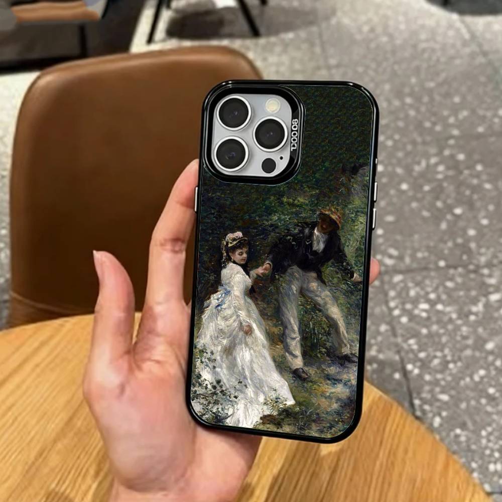 P-Pierre A-Auguste R-Renoir  Phone Case For iPhone17,16,15,14,13,12,11 Plus,Pro Max Colored Silver Plated Inside Cover