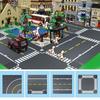 City Road Street Baseplate Straight Crossroad Curve T-Junction Building Blocks 8810 8811 Base Plate Compatible Classic Bricks