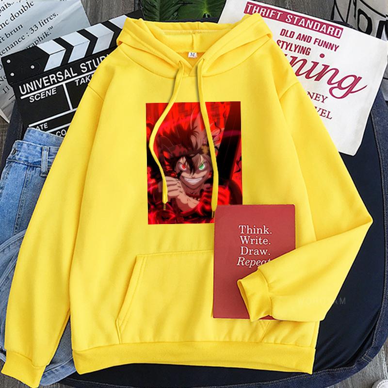 Anime Black Clover Asta Graphic Printed Hooded Men Women Manga Hoodies Casual Loose Sweatshirt Harajuku Unisex Streetwear