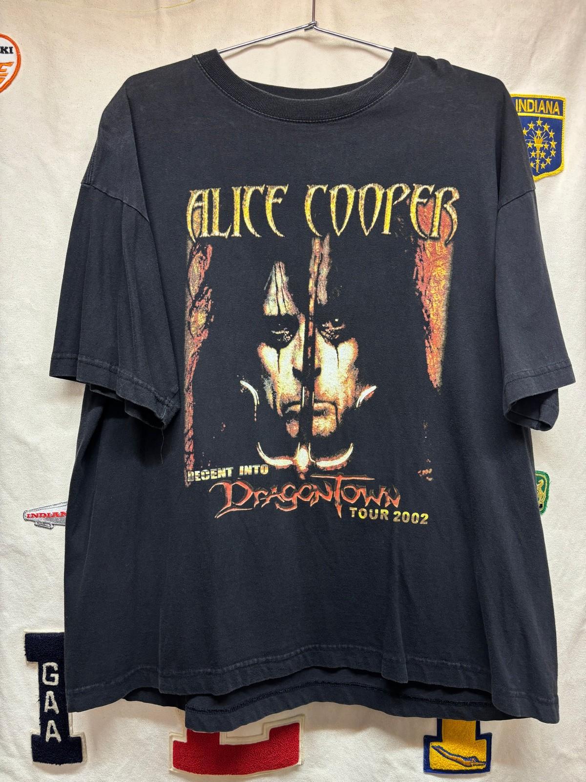 Vtg Alice Cooper Dragontown Tour Metal Band Black Unisex T-shirt S-5XL WA3493 XL