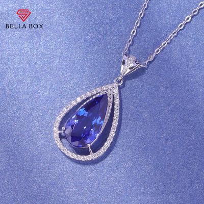 Neue Wasser Tropfen Temperament Meer Blau Farbe Schatz Anhänger frauen Mode Halskette Schlüsselbein Kette Edlen Schmuck Neue Trendy
