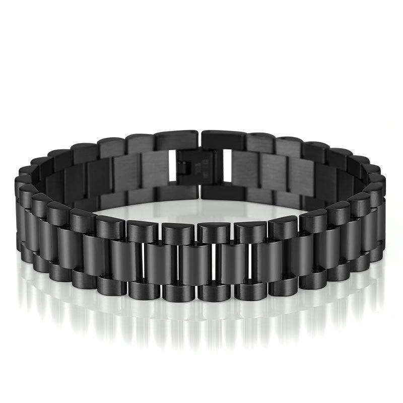 Náramky z nerezové oceli pro muže Náramky s řetízkem s kubánským článkem prázdné barvy Punk Curb